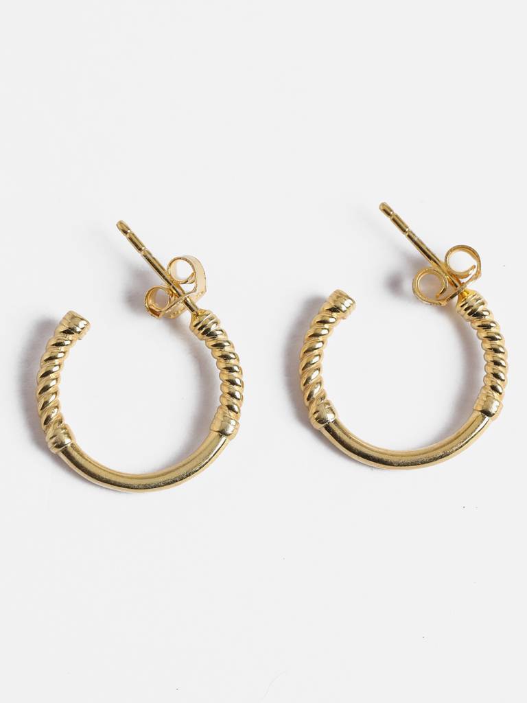 925 Sterling Silver Gold Rhodium Plated Vera Hoop Earrings Gift For Women & Girls : CSHDE37