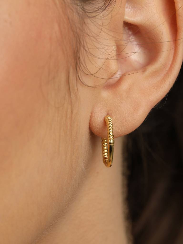 925 Sterling Silver Gold Rhodium Plated Vera Hoop Earrings Gift For Women & Girls : CSHDE37