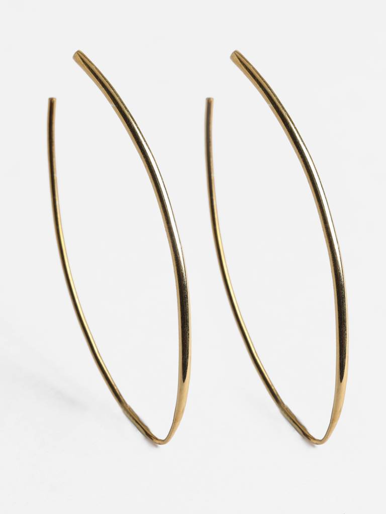 925 Sterling Silver Gold Rhodium Plated Kira Hoop Earrings Gift For Women & Girls : CSHDE38