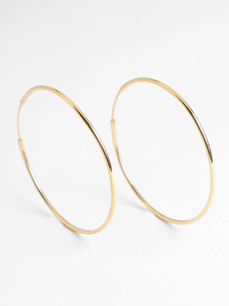 925 Sterling Silver Gold Rhodium Plated Classic Hoop Earrings Gift For Women & Girls : CSHDE40