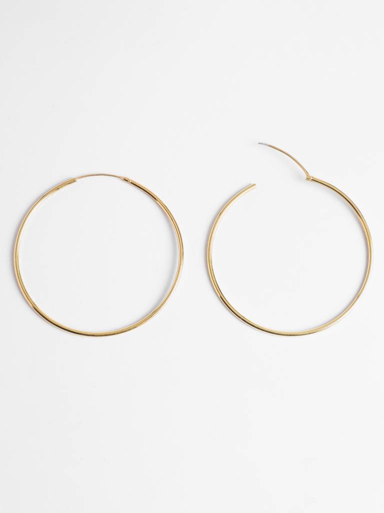 925 Sterling Silver Gold Rhodium Plated Classic Hoop Earrings Gift For Women & Girls : CSHDE40