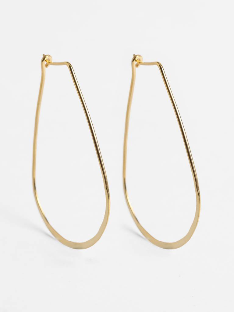 925 Sterling Silver Gold Rhodium Plated Aiwa Hoop Earrings Gift For Women & Girls : CSHDE41
