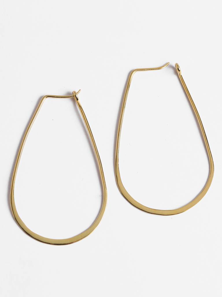 925 Sterling Silver Gold Rhodium Plated Aiwa Hoop Earrings Gift For Women & Girls : CSHDE41