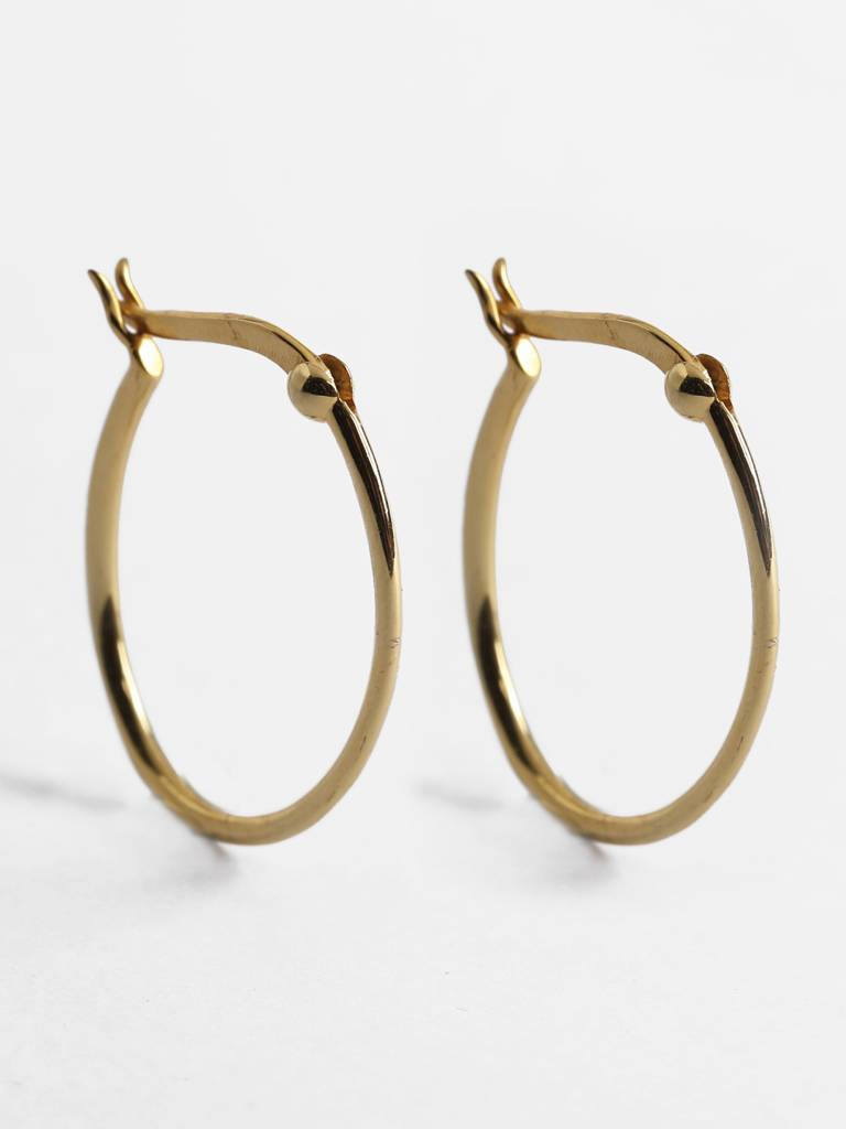925 Sterling Silver Gold Rhodium Plated Oval Hoop Earrings Gift For Women & Girls : CSHDE42