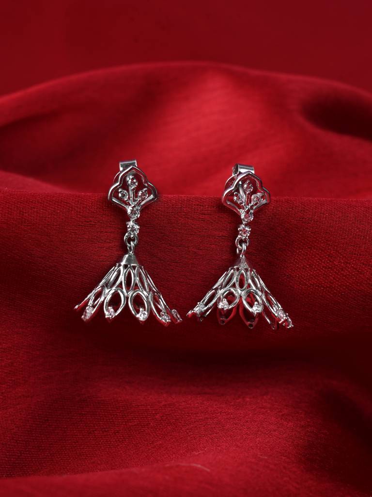 Clara 925 Silver Tashi Jhumki Earrings : CSJHE14