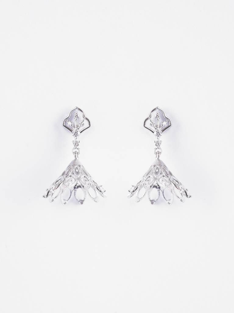 Clara 925 Silver Tashi Jhumki Earrings : CSJHE14