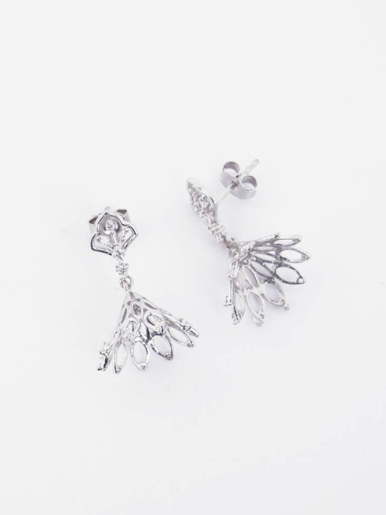 Clara 925 Silver Tashi Jhumki Earrings : CSJHE14
