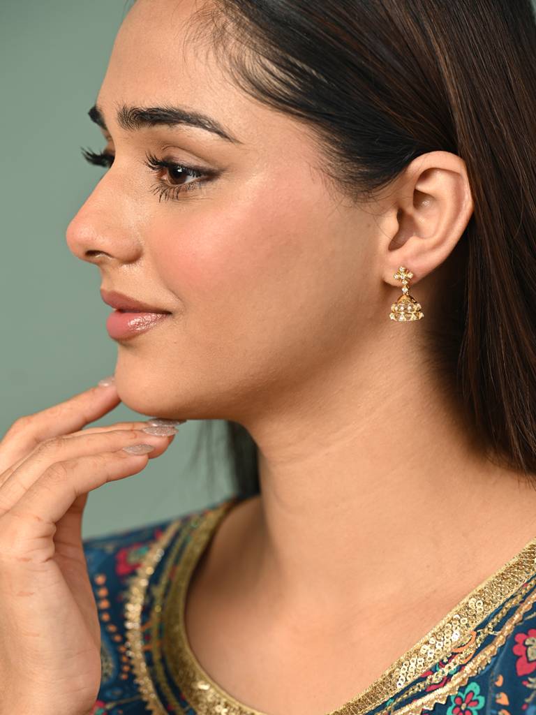 Clara 925 Silver Keya Jhumki Earrings : CSJHE15