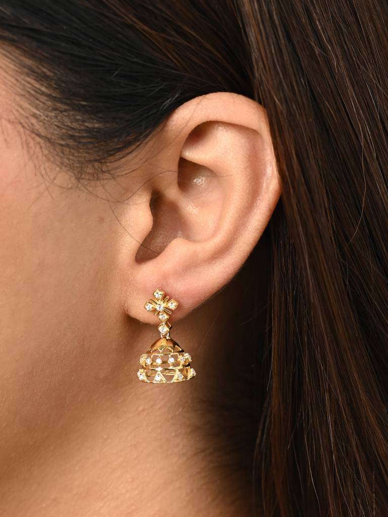 Clara 925 Silver Keya Jhumki Earrings : CSJHE15