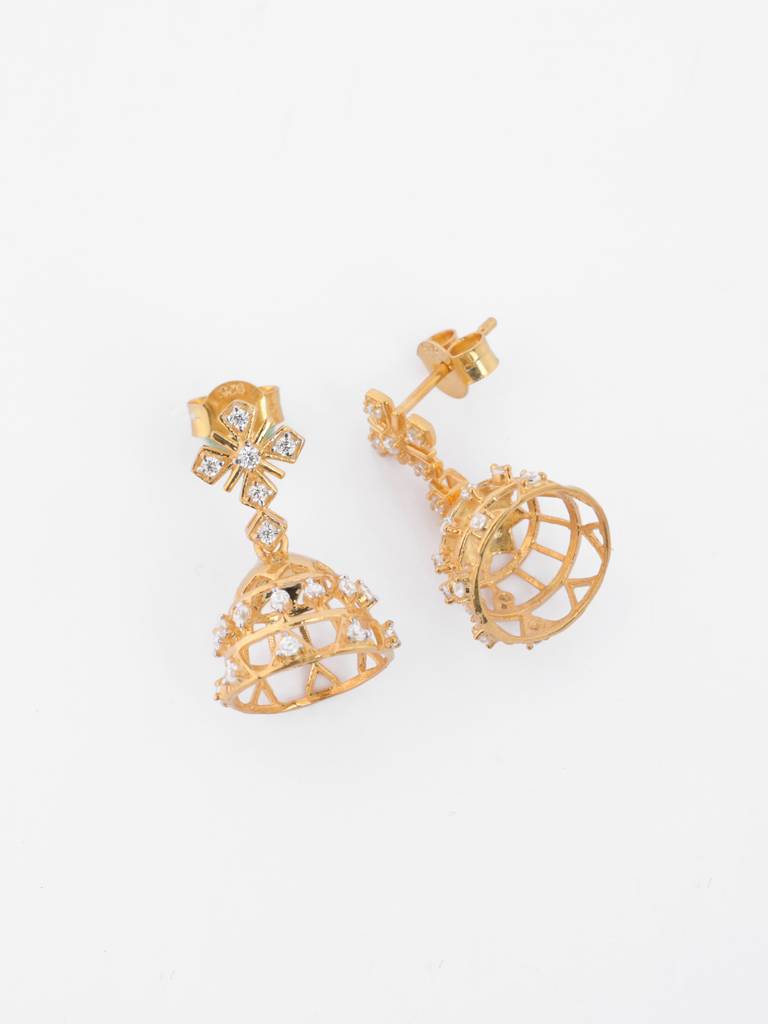 Clara 925 Silver Keya Jhumki Earrings : CSJHE15
