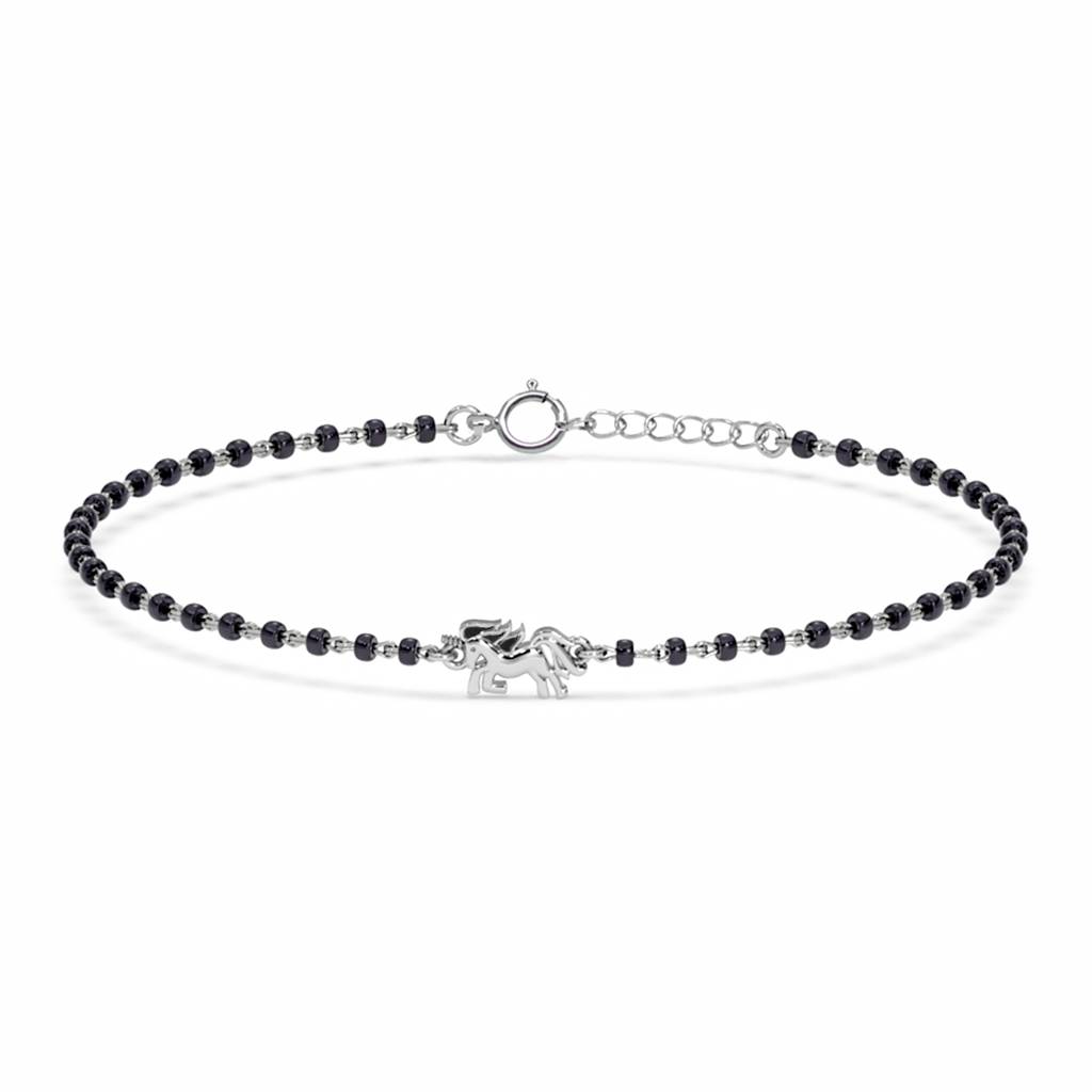 Baby Nazariya Kids Unipeg Unicorn Bracelet With Black Beads Gift For Baby Boys And Girls : CSKDBR11