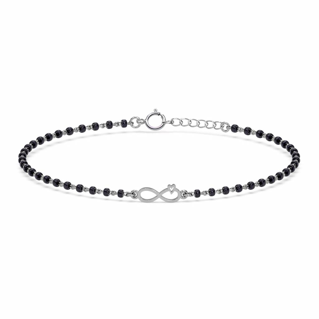 Baby Nazariya Kids Infinity Bracelet With Black Beads Gift For Baby Boys And Girls : CSKDBR1