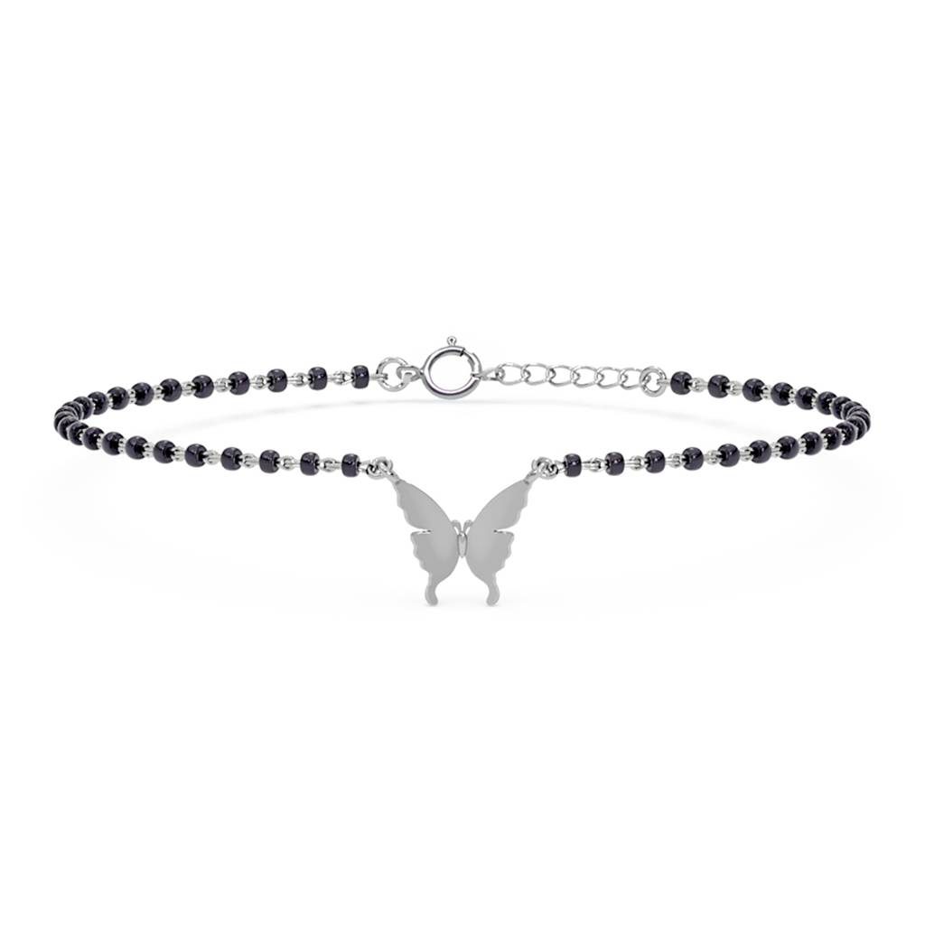 Baby Nazariya Kids Butterfly Bracelet With Black Beads Gift For Baby Boys And Girls : CSKDBR4