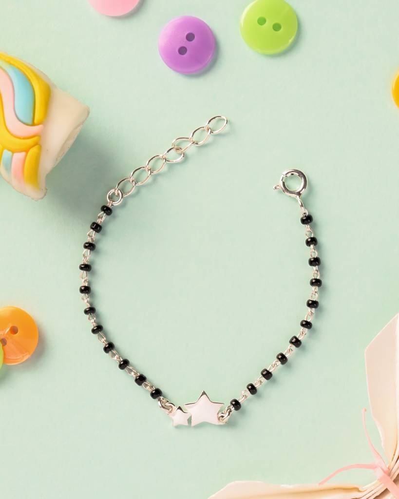Baby Nazariya Kids Star Bracelet With Black Beads Gift For Baby Boys And Girls : CSKDBR6