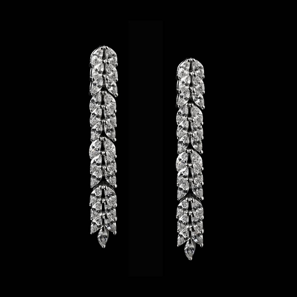 Eternz Certified Jewellery - Clara925 Sterling Silver Rhodium Plated Swiss Zirconia Stone Princess Dangler Earrings Gift For Women And Girls