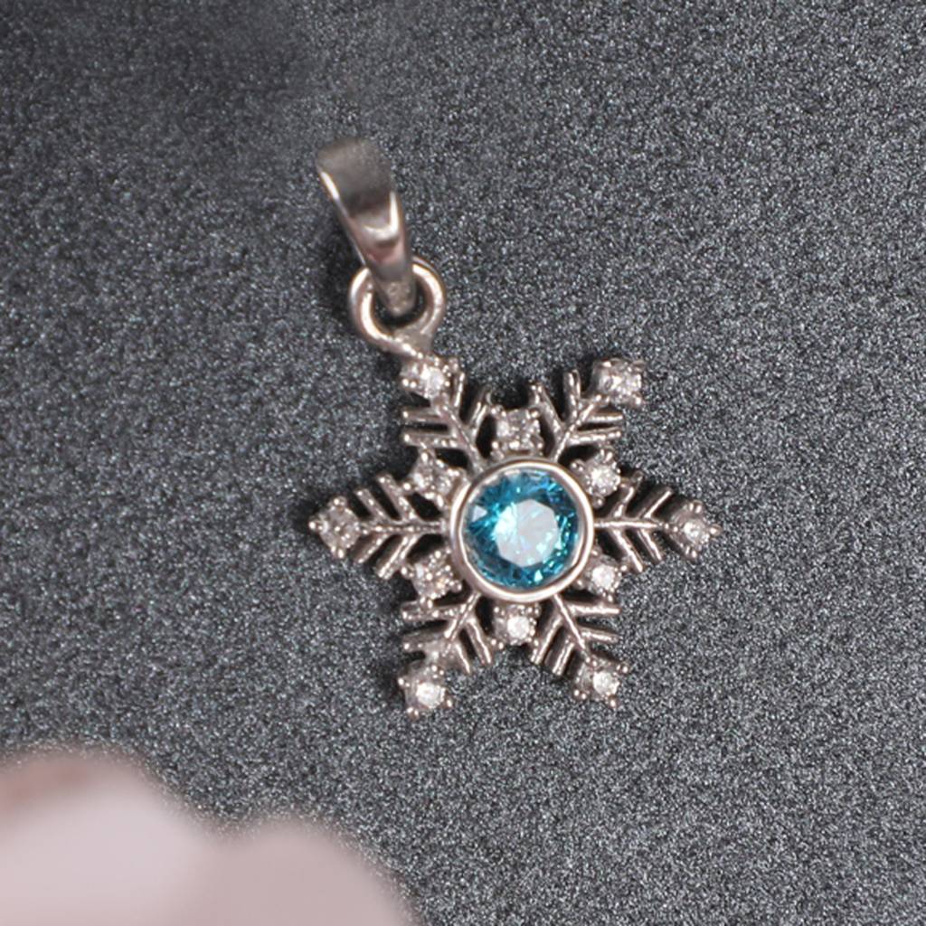 925 Sterling Silver Snowflake Charm Pendant Without Chain Gift For