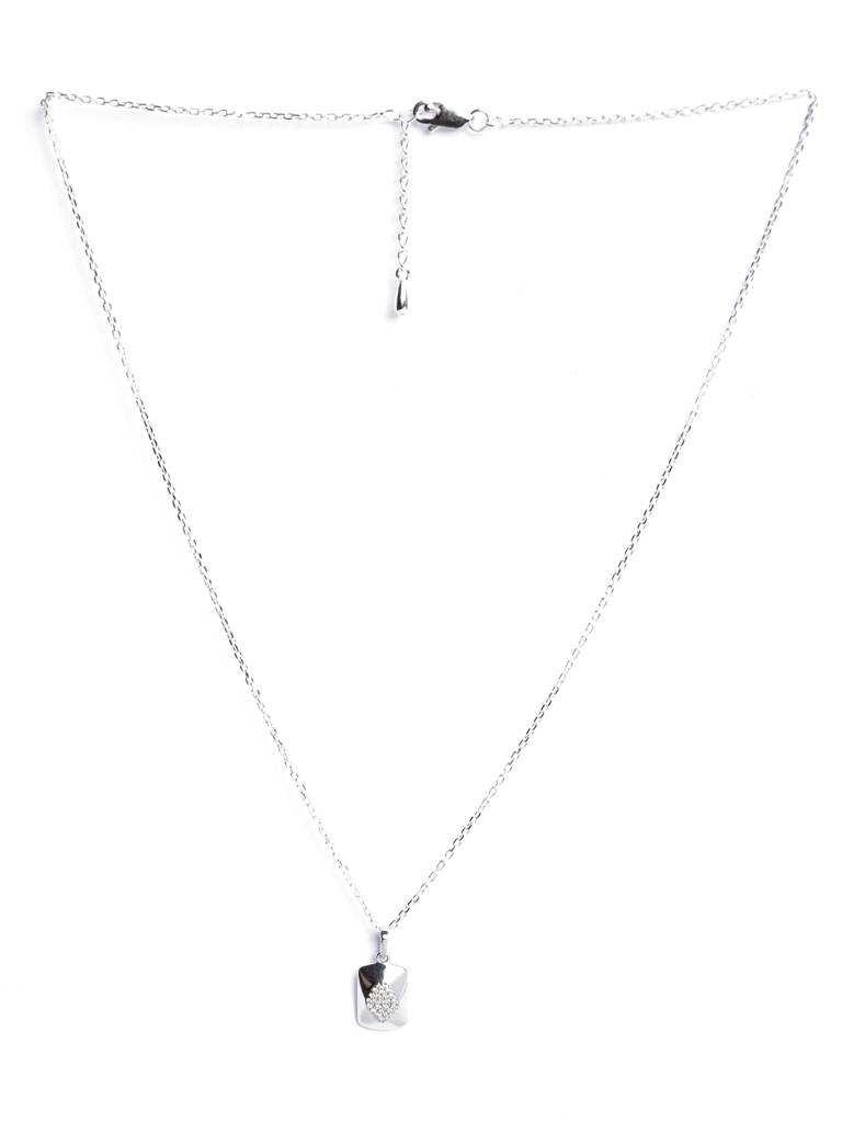 925 Sterling Silver Platinum Plated Swiss Zirconia Draco Pendant Chain Necklace Gift For Women And Girls : CSP190