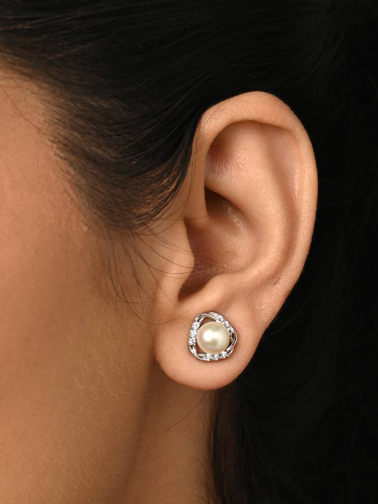 Clara 925 Zuha Freshwater Pearl Earrings : CSPCZE30