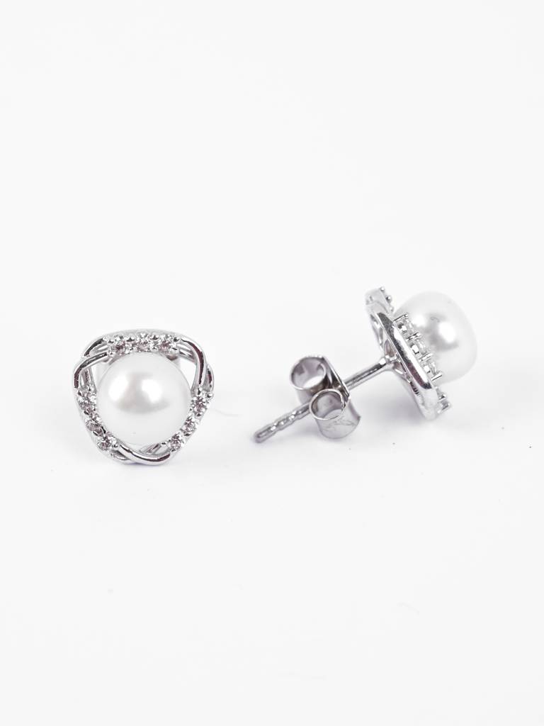Clara 925 Zuha Freshwater Pearl Earrings : CSPCZE30
