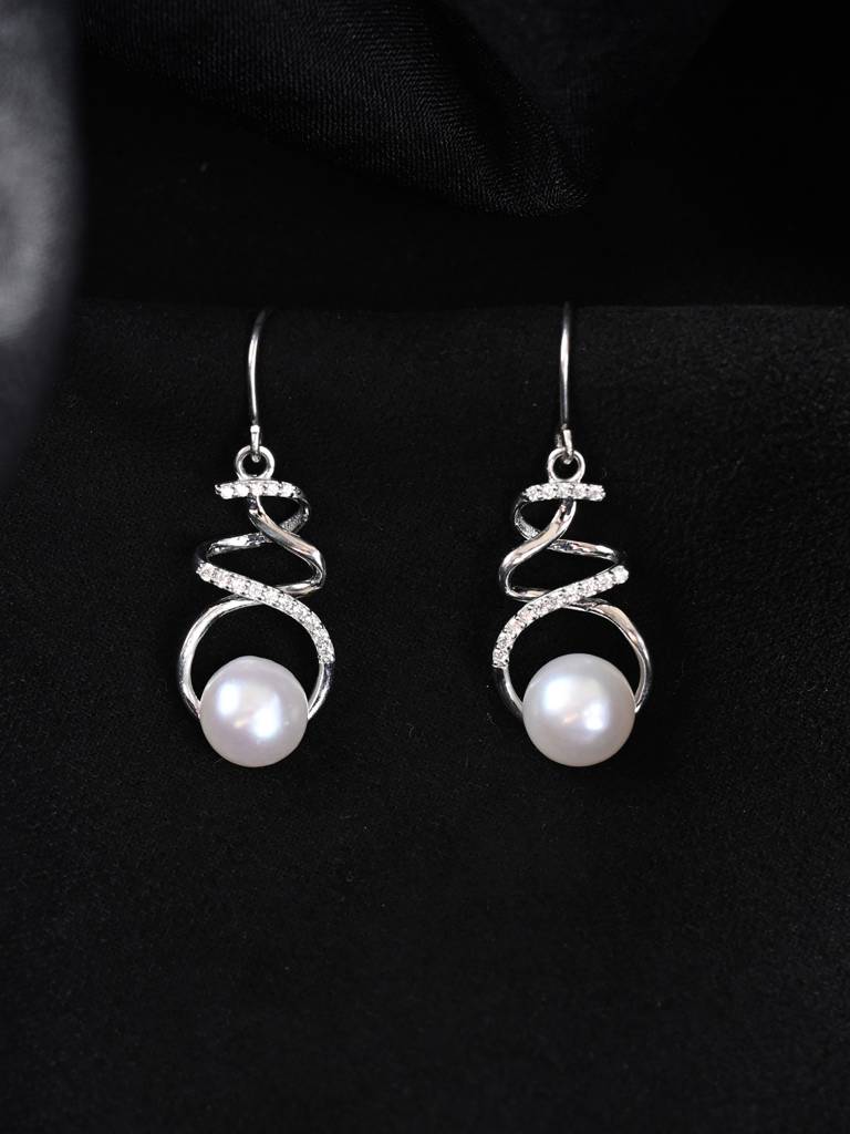Eternz Certified Jewellery - Clara Silver Morsal Real Pearl Earrings