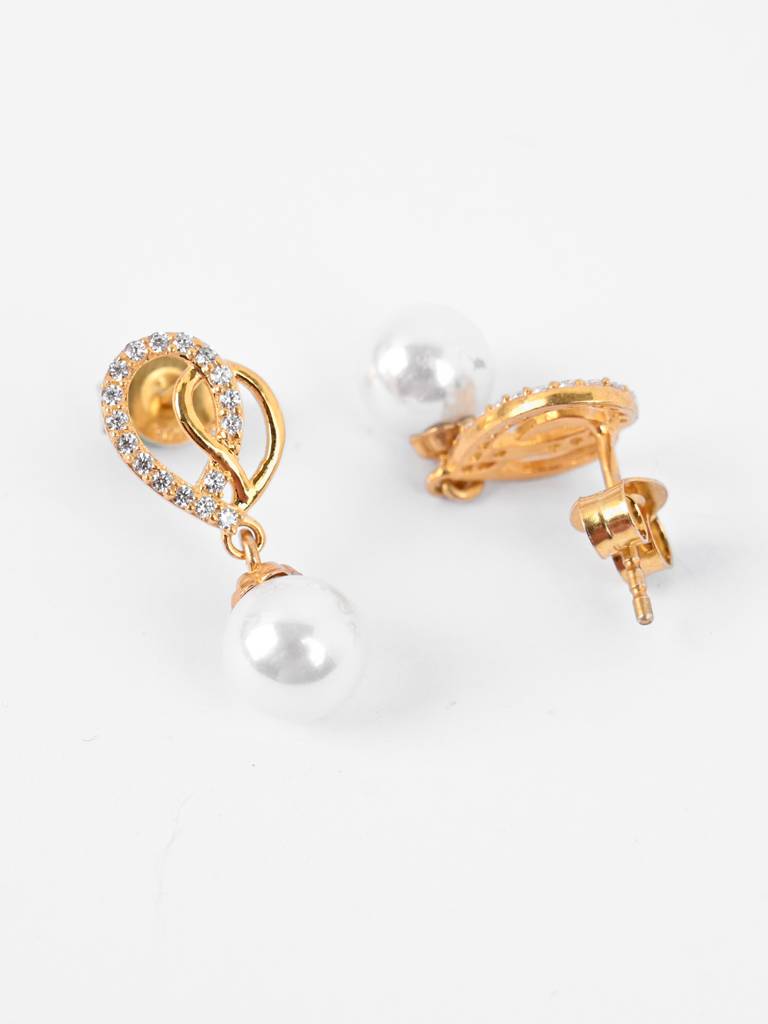 Clara Silver Zahab Pearl Jewellery Set : CSPCZP33E33