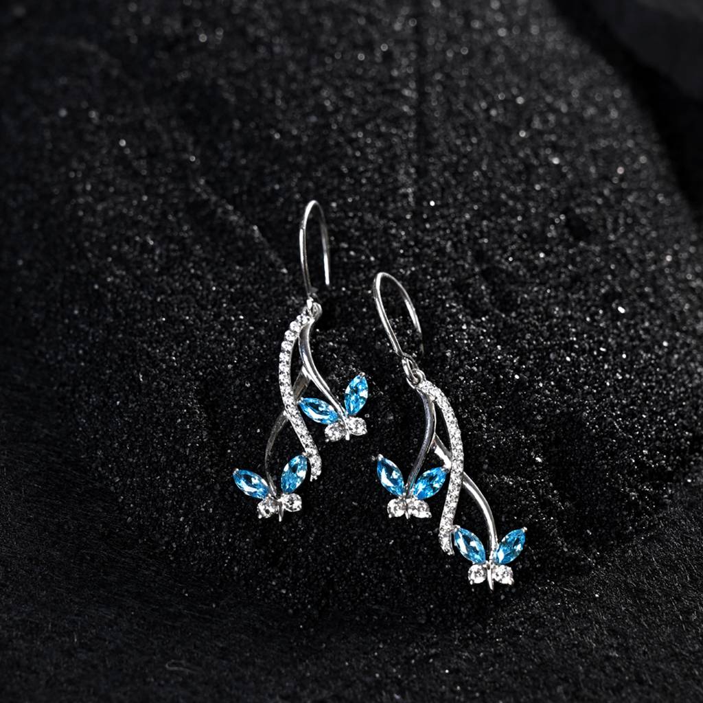 925 Silver Butterfly Earrings : CSPSE36