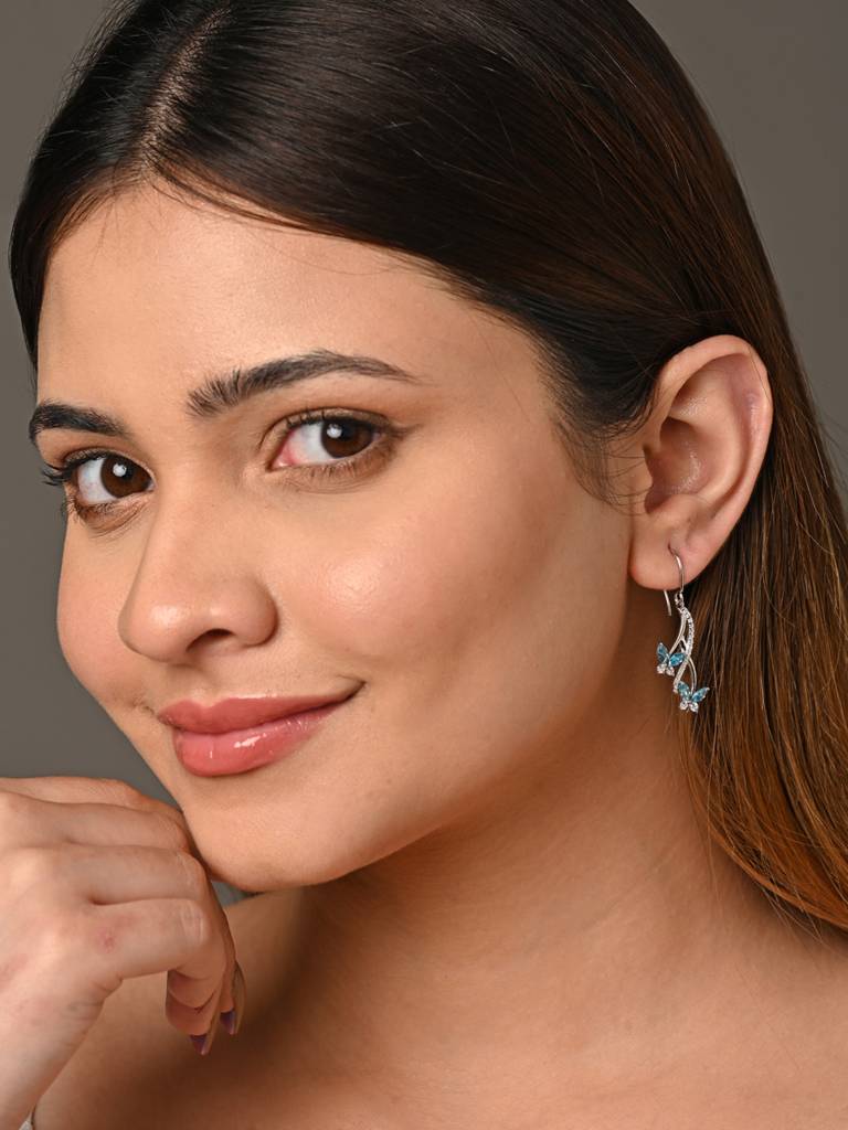 925 Silver Butterfly Earrings : CSPSE36