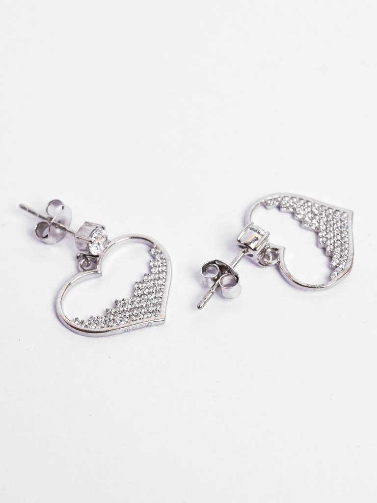 Clara 925 Silver Cuore Heart Earrings : CSPSE48