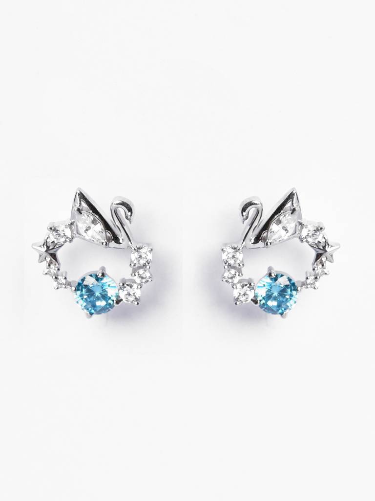 Clara 925 Silver Iconic Swan Earrings : CSPSE58