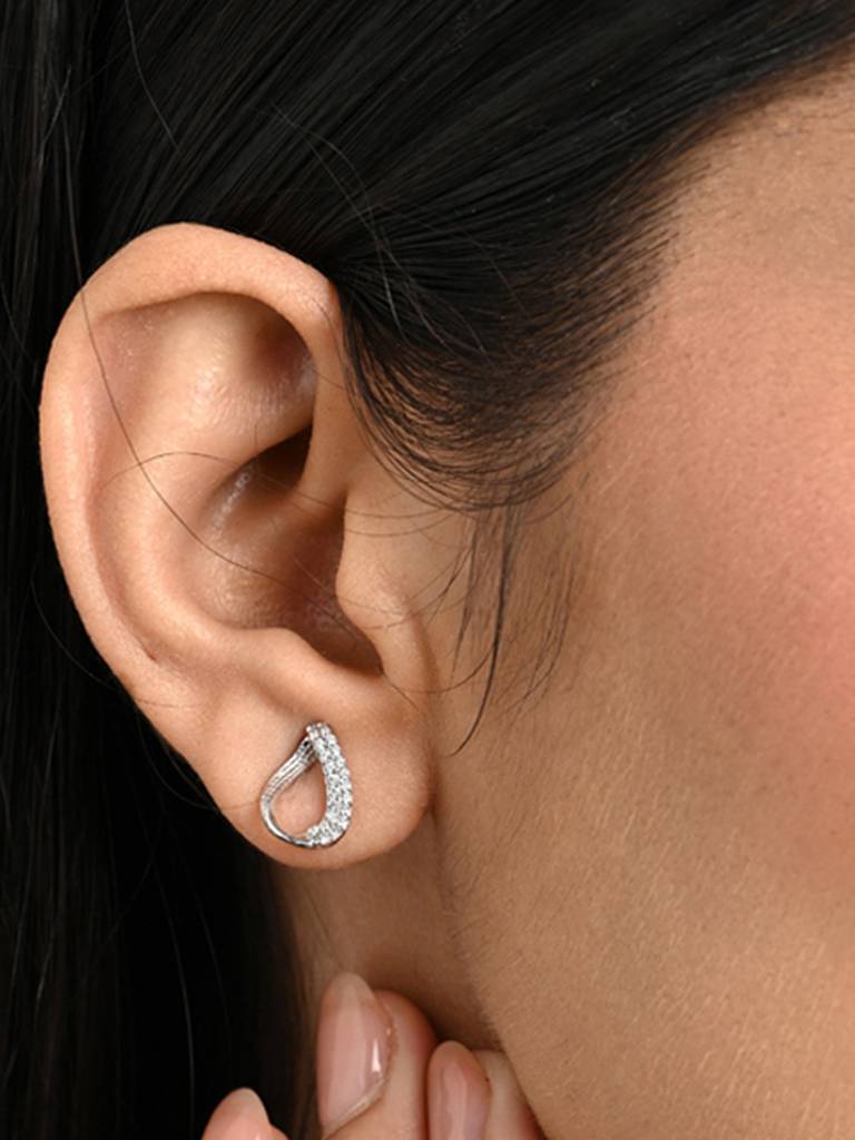 Clara 925 Silver Raindrop Stud Earrings : CSPSE59
