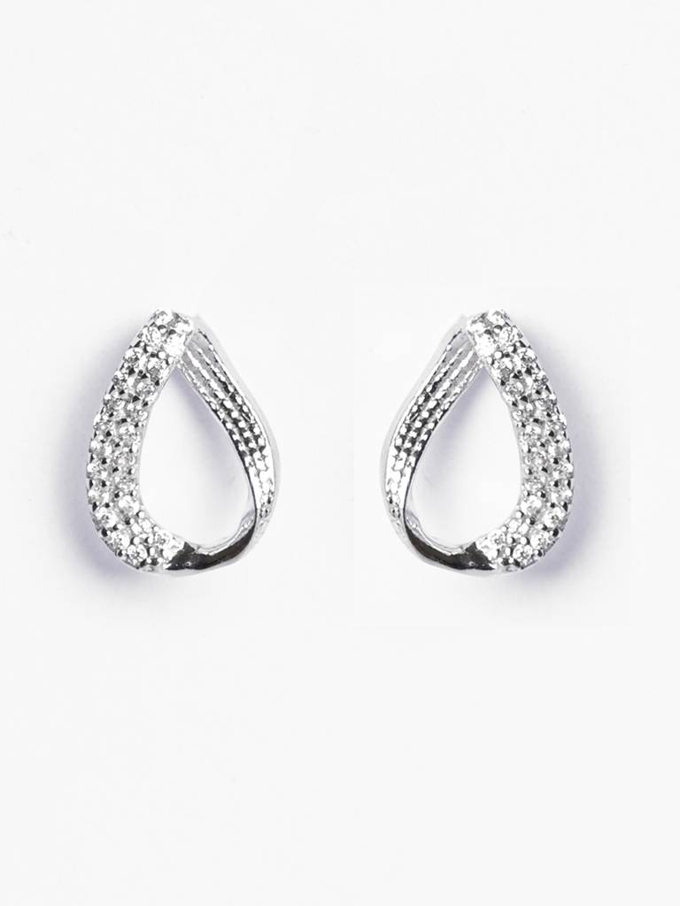 Clara 925 Silver Raindrop Stud Earrings : CSPSE59