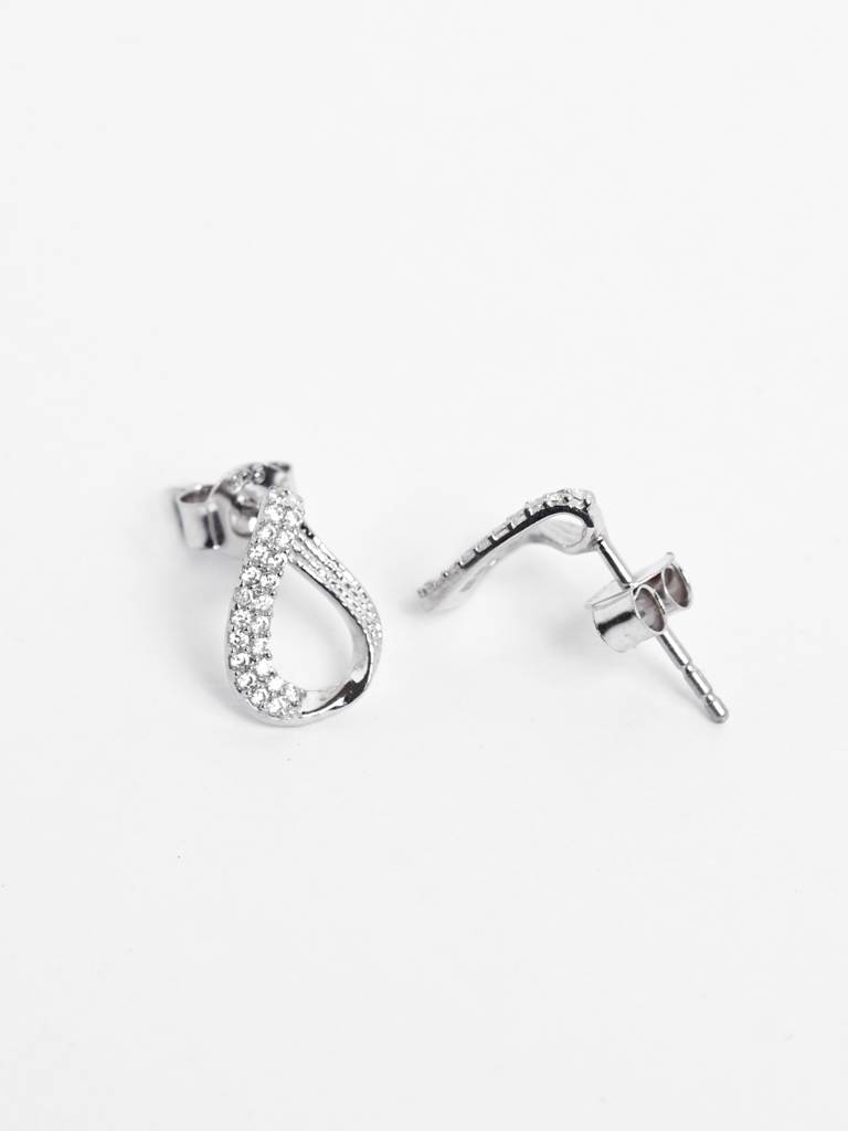 Clara 925 Silver Raindrop Stud Earrings : CSPSE59