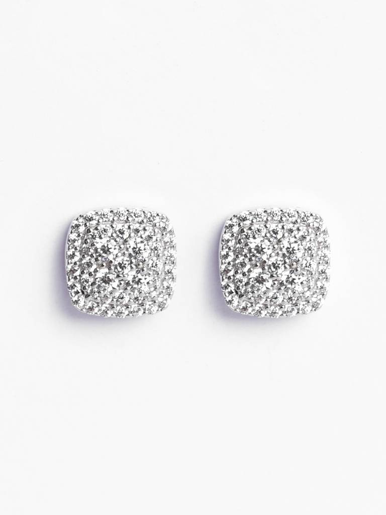 Clara Silver Queen Of Diamonds Earrings : CSPSE60