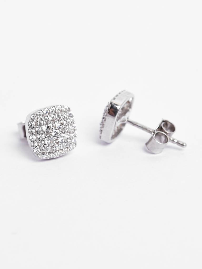 Clara Silver Queen Of Diamonds Earrings : CSPSE60