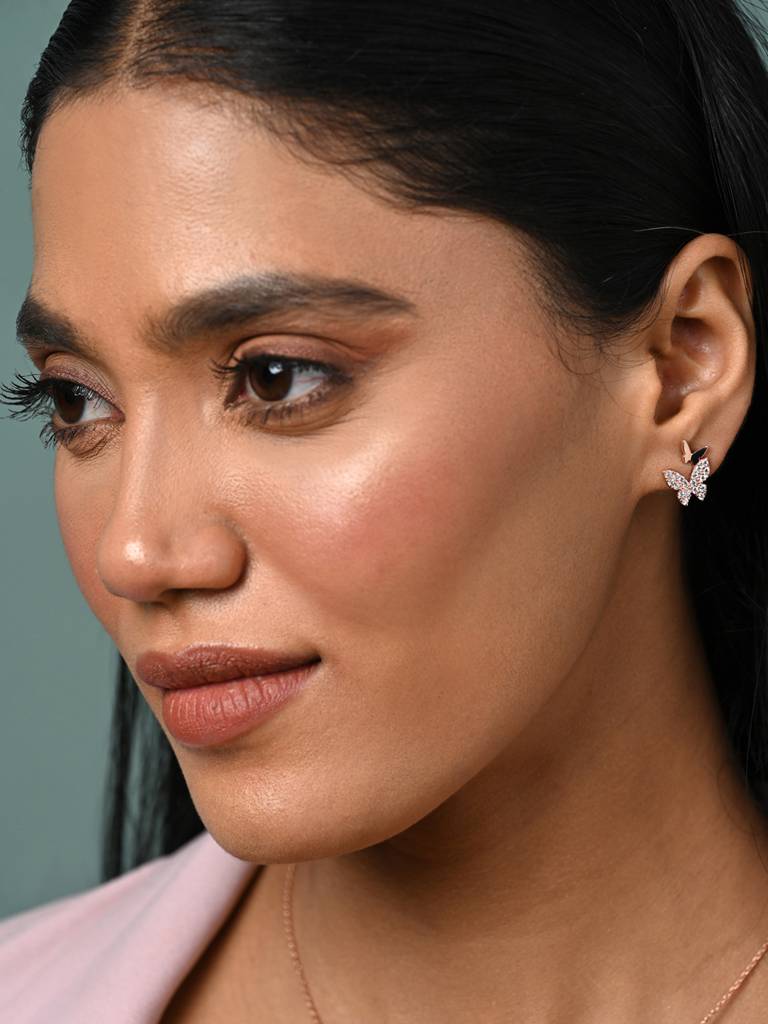 Clara Silver Fairy Butterfly Earrings : CSPSE71