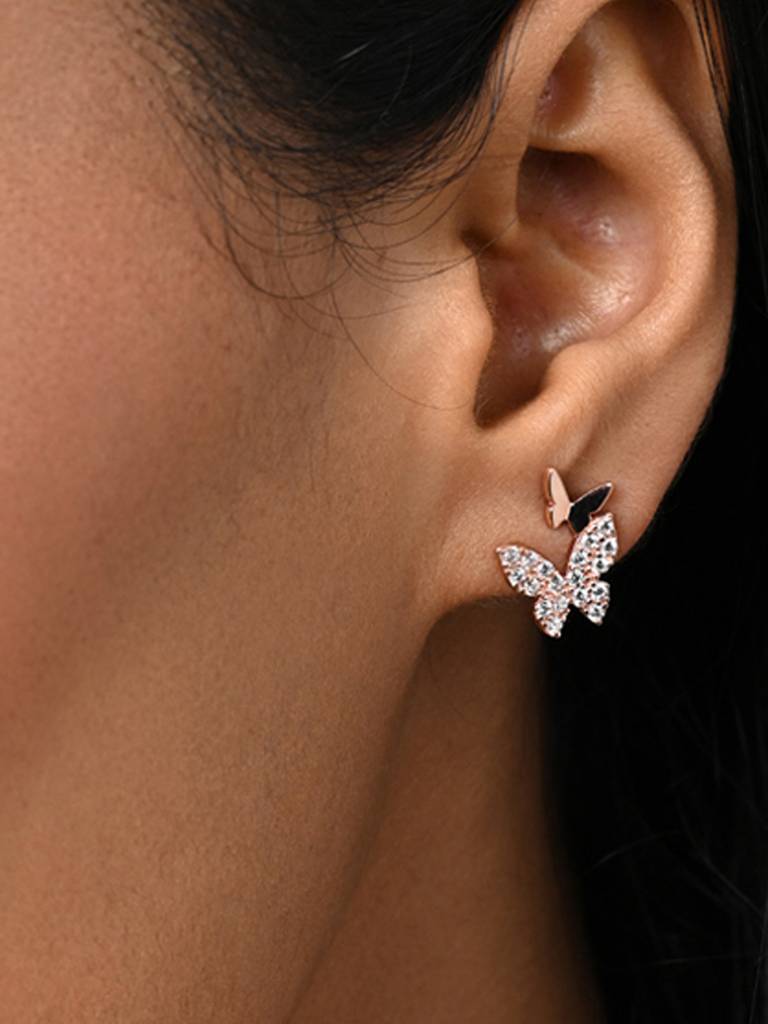 Clara Silver Fairy Butterfly Earrings : CSPSE71