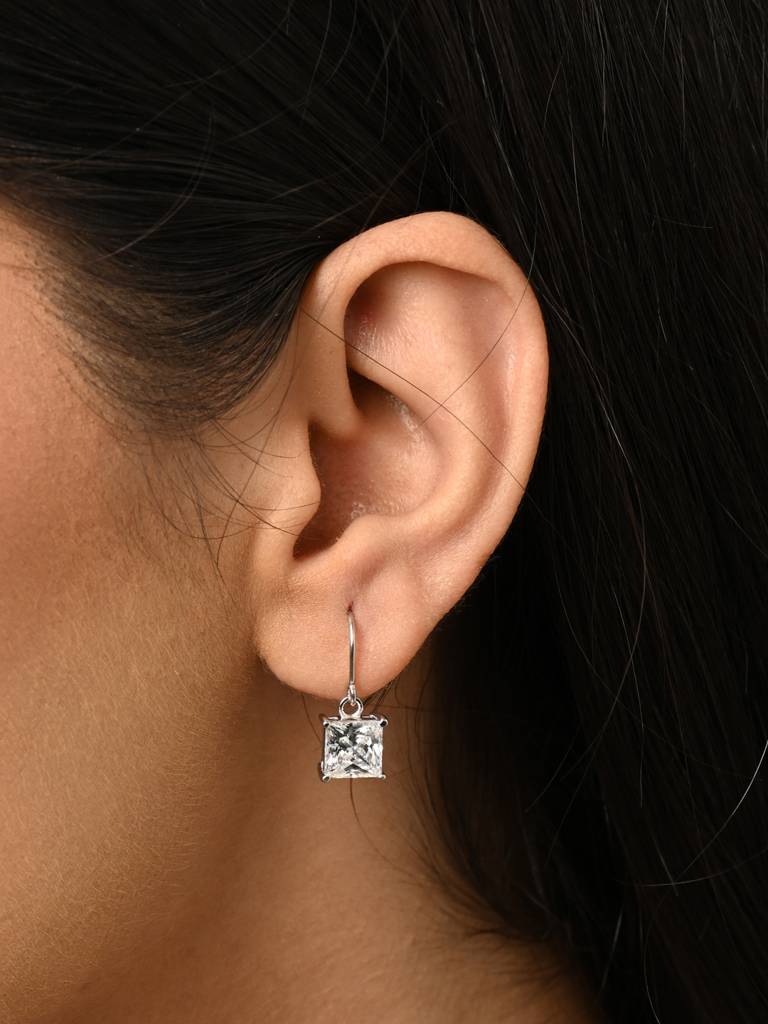 Clara Silver Russo Solitaire Earrings : CSPSE90