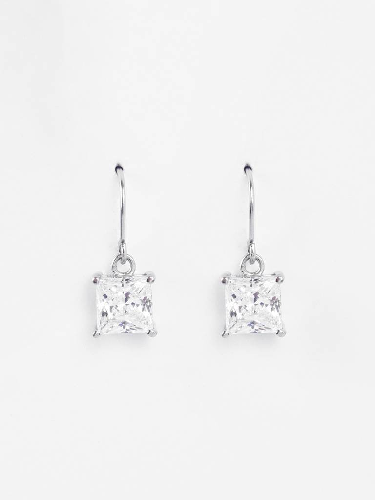 Clara Silver Russo Solitaire Earrings : CSPSE90