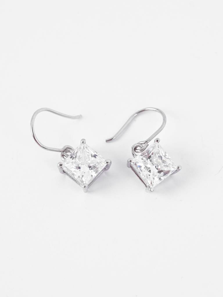 Clara Silver Russo Solitaire Earrings : CSPSE90