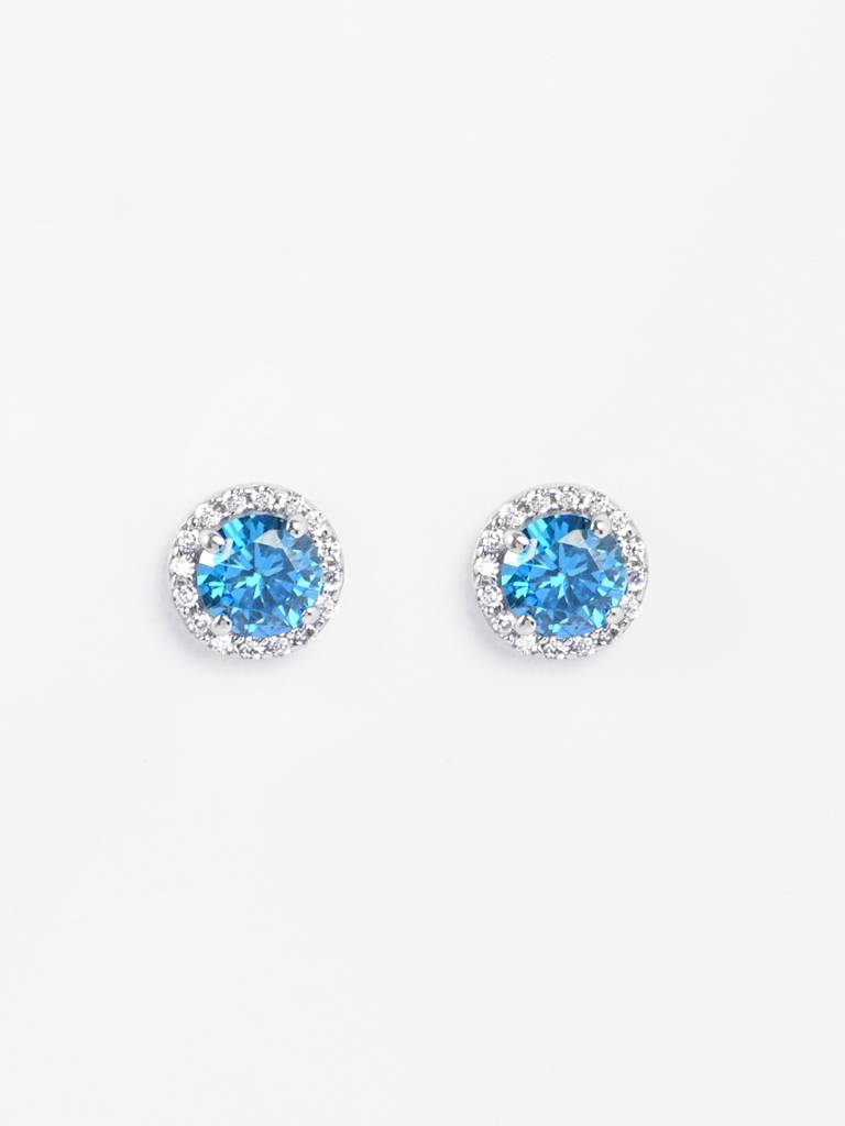 Clara 925 Orsa Blue Solitaire Earrings : CSPSE94