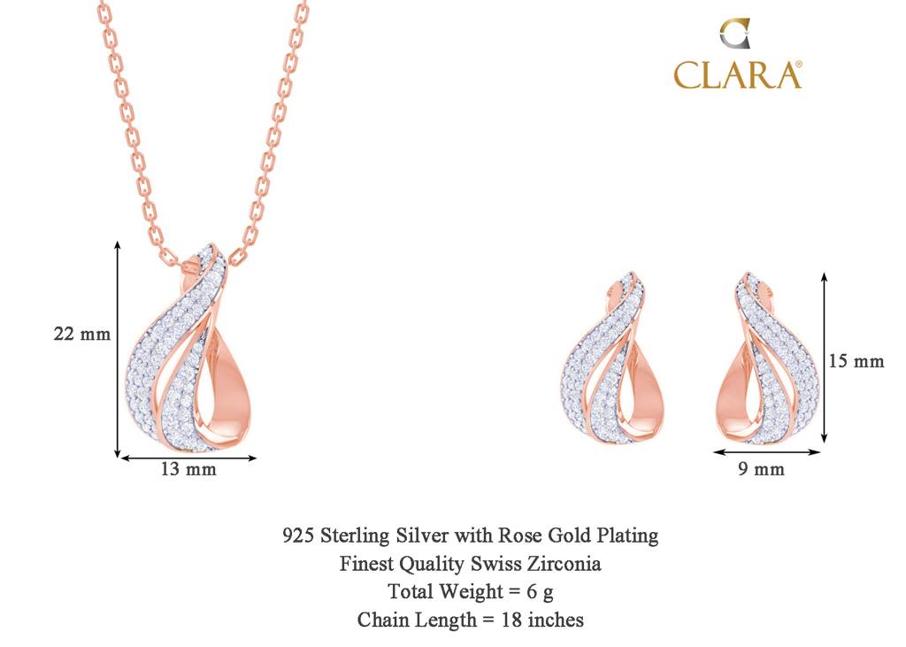 925 Silver Agda Jewellery Set : CSPSP22E22