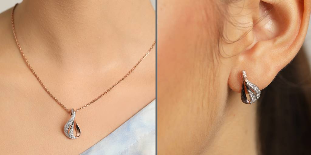 925 Silver Agda Jewellery Set : CSPSP22E22