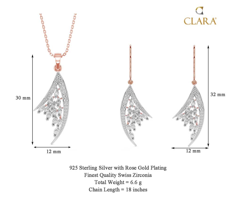 925 Silver Lily Jewellery Set : CSPSP24E24