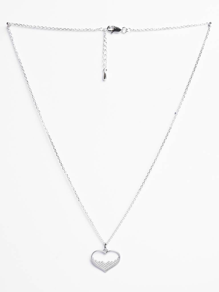 Clara Silver Cuore Heart Chain Necklace : CSPSP48