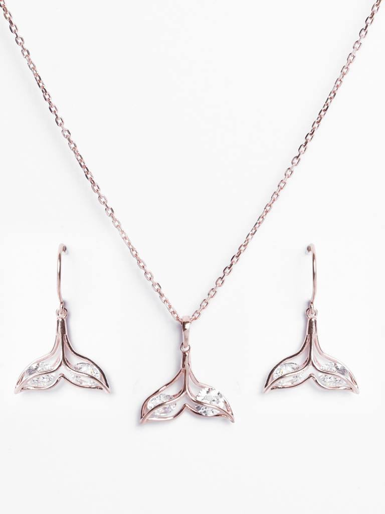 Clara Silver Whale Tail Jewellery Set : CSPSP50E50