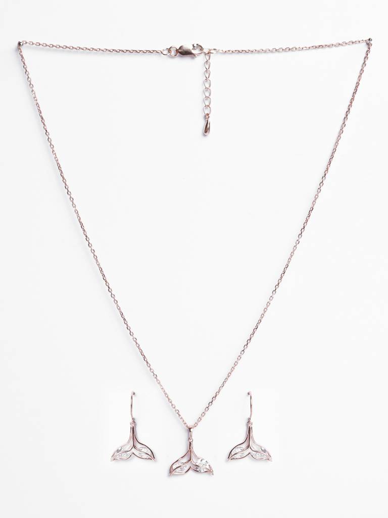 Clara Silver Whale Tail Jewellery Set : CSPSP50E50