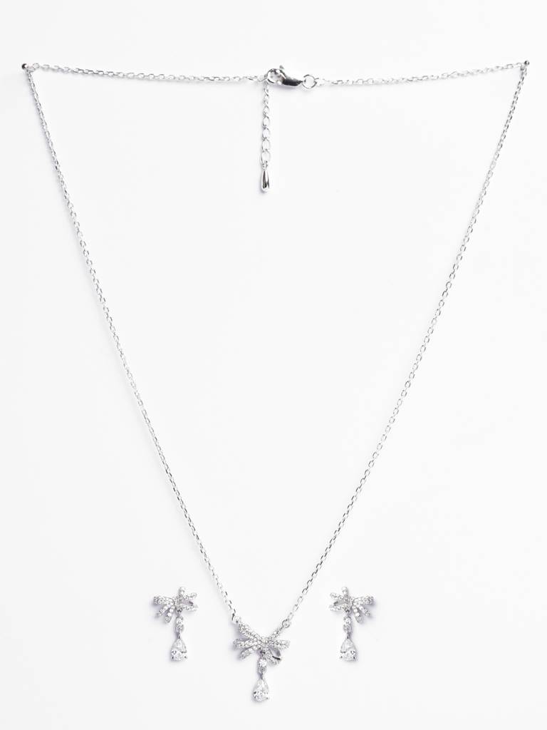 Clara 925 Silver Bow Knot Jewellery Set : CSPSP51E51
