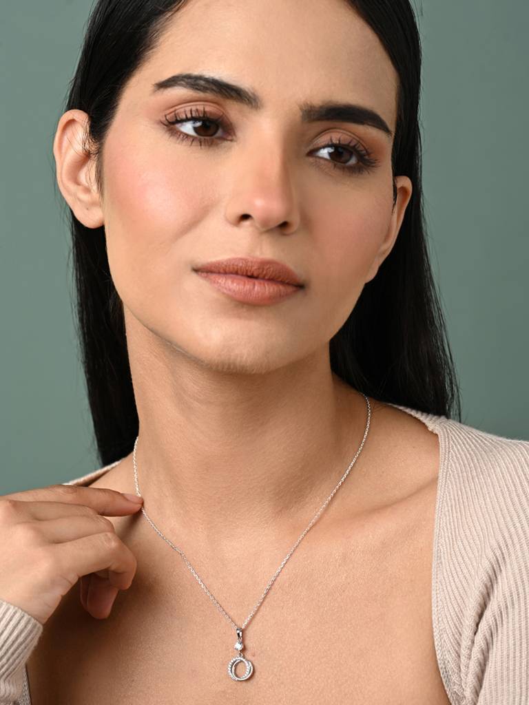 Clara Silver Circle Of Joy Chain Pendant : CSPSP55