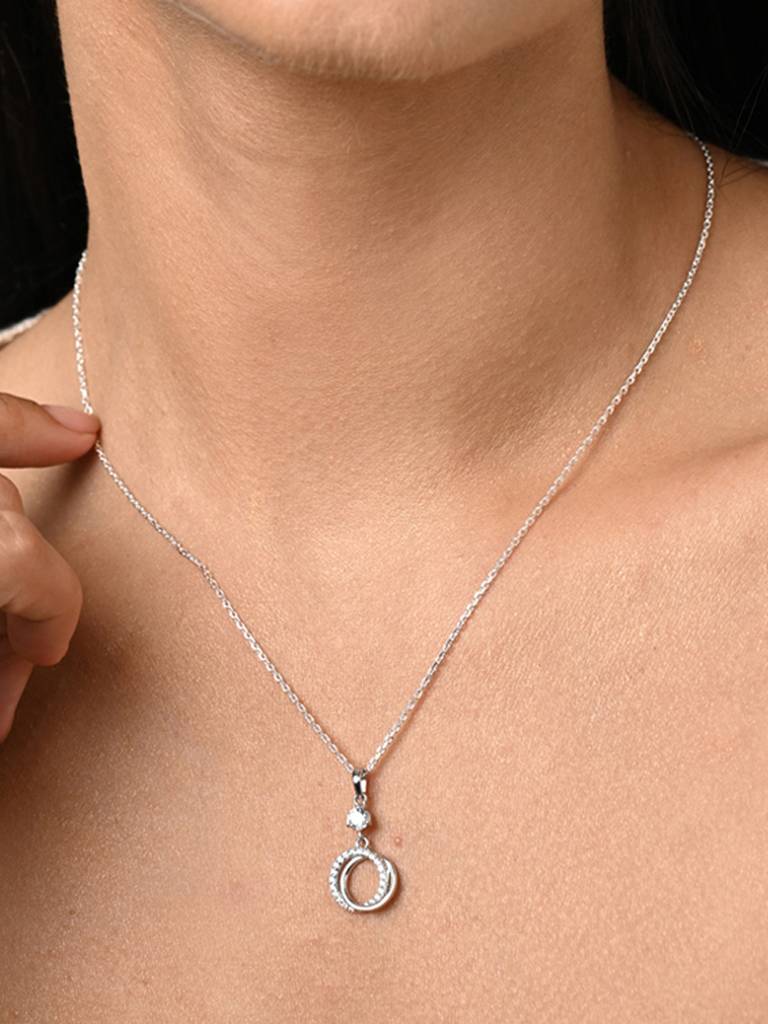 Clara Silver Circle Of Joy Chain Pendant : CSPSP55