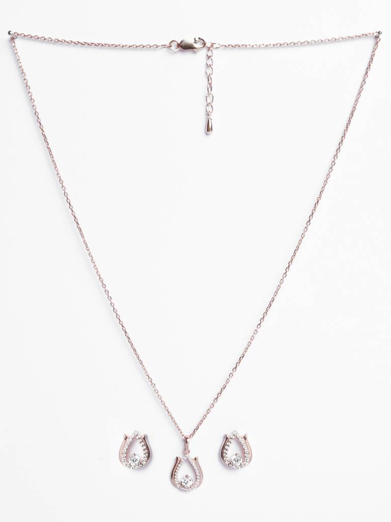 Clara 925 Silver Lotus Jewellery Set : CSPSP56E56